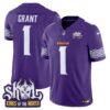 Minnesota Vikings King Of The North Patch Vapor Limited Jersey V2 – All Stitched – Purple – Bud Grant Jersey