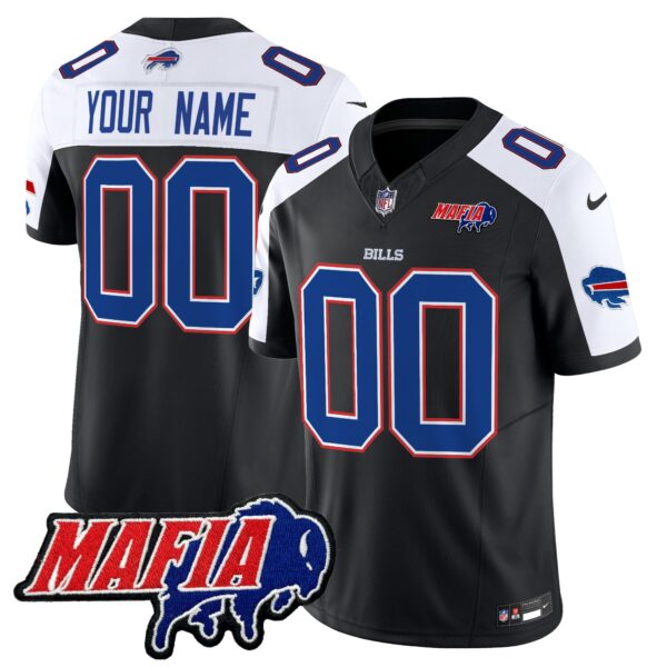 Buffalo Bills 2024 Bills Mafia Patch Vapor Limited Custom Jersey – All Stitched – Black Alternate Jersey