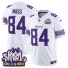 Minnesota Vikings King Of The North Patch Vapor Limited Jersey V2 – All Stitched – White – Randy Moss Jersey