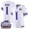 Minnesota Vikings King Of The North Patch Vapor Limited Jersey V2 – All Stitched – White – Bud Grant Jersey