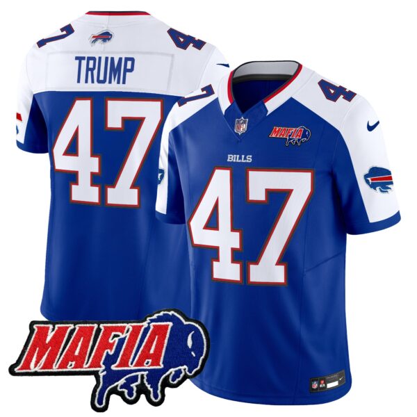 Buffalo Bills 2024 Bills Mafia Patch Vapor Limited Jersey – All Stitched – Royal Alternate – Donald Trump Jersey