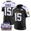 Minnesota Vikings King Of The North Patch Vapor Limited Jersey V2 – All Stitched – Black Alternate – Dallas Turner Jersey
