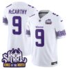 Minnesota Vikings King Of The North Patch Vapor Limited Jersey V2 – All Stitched – White – J.J. McCarthy Jersey