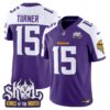 Minnesota Vikings King Of The North Patch Vapor Limited Jersey V2 – All Stitched – Purple Alternate – Dallas Turner Jersey