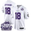 Minnesota Vikings 2024 Winter Warrior Skol Patch Game Jersey – All Stitched – White Limited – Justin Jefferson Jersey