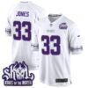 Minnesota Vikings 2024 Winter Warrior Skol Patch Game Jersey – All Stitched – White – Aaron Jones Jersey