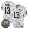 49ers 2024 Salute to Service Establishment Year Patch Vapor Limited Jersey – All Stitched – Navy – Brock Purdy Jersey