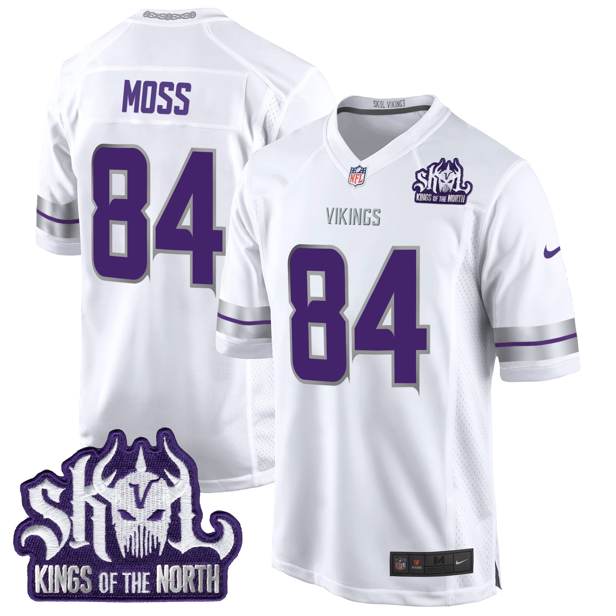 Minnesota Vikings 2024 Winter Warrior Skol Patch Game Jersey – All Stitched – White – Randy Moss Jersey