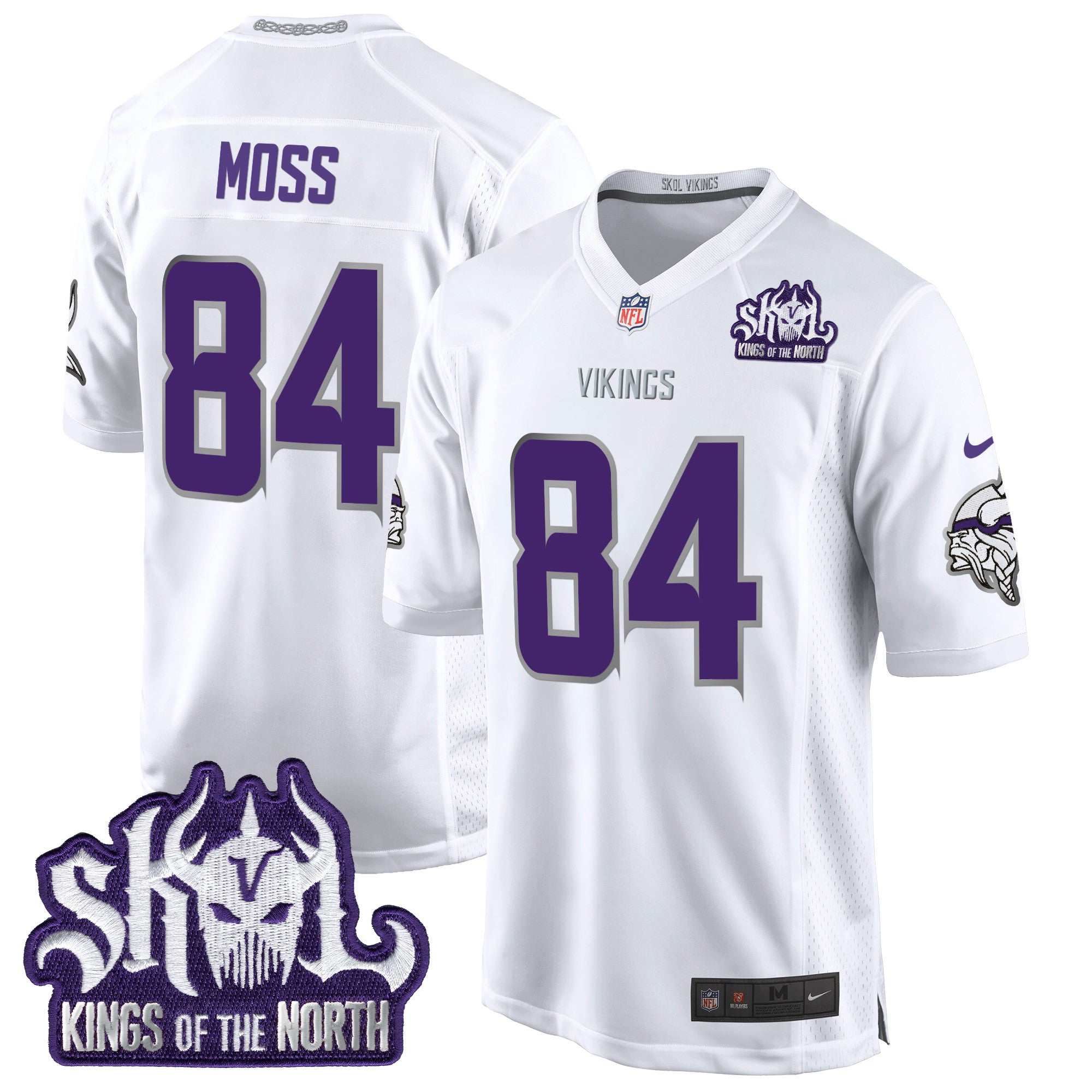 Minnesota Vikings 2024 Winter Warrior Skol Patch Game Jersey – All Stitched – White Limited – Randy Moss Jersey
