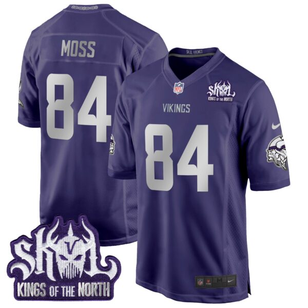 Minnesota Vikings 2024 Winter Warrior Skol Patch Game Jersey – All Stitched – Purple – Randy Moss Jersey