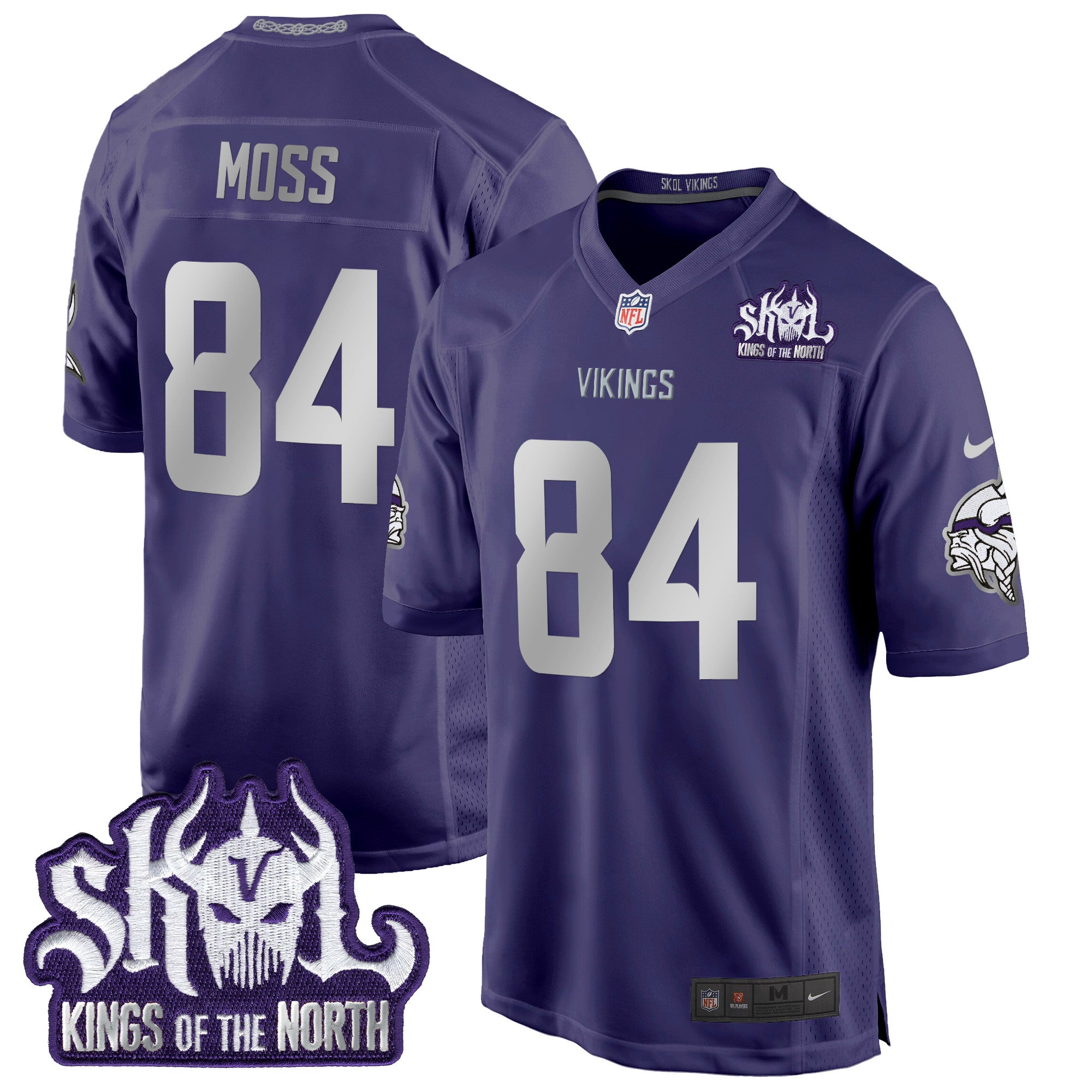 Minnesota Vikings 2024 Winter Warrior Skol Patch Game Jersey – All Stitched – Purple – Randy Moss Jersey