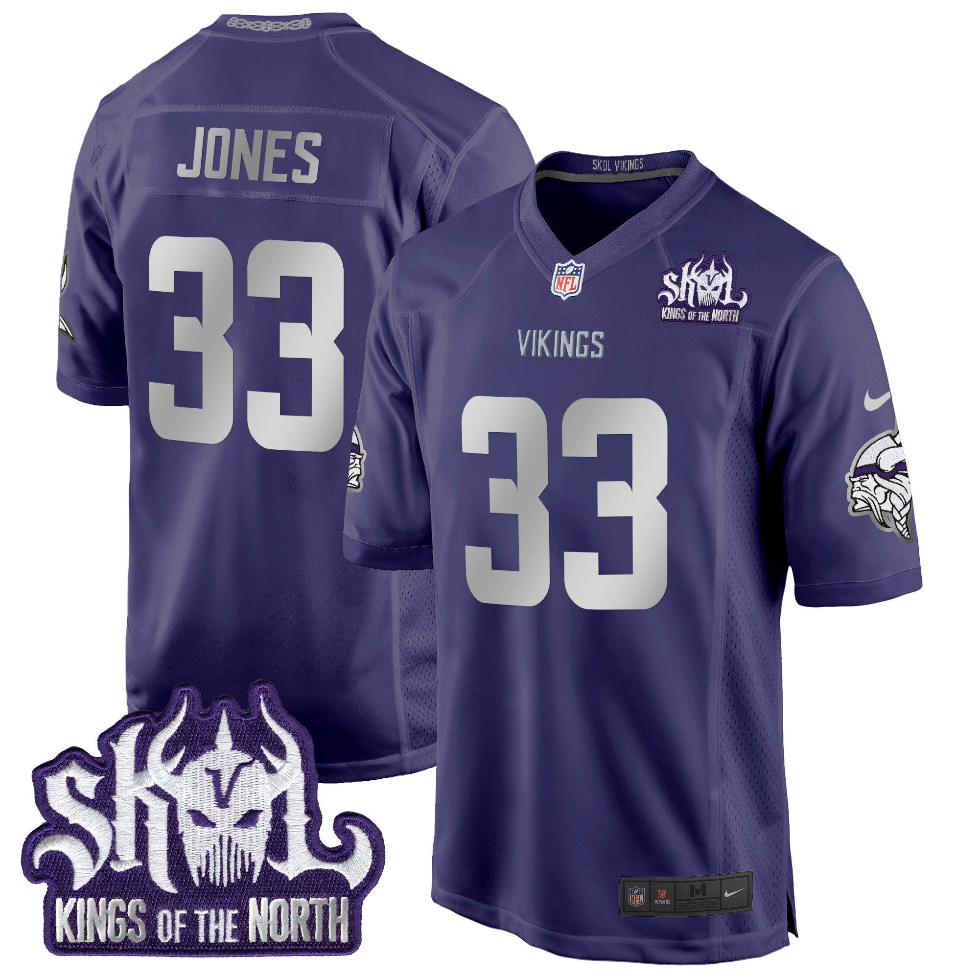 Minnesota Vikings 2024 Winter Warrior Skol Patch Game Jersey – All Stitched – Purple – Aaron Jones Jersey