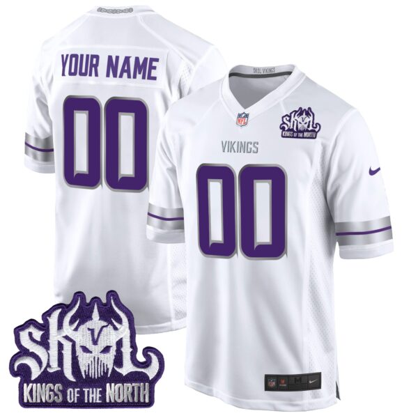 Minnesota Vikings 2024 Winter Warrior Skol Patch Game Custom Jersey – All Stitched – White Jersey