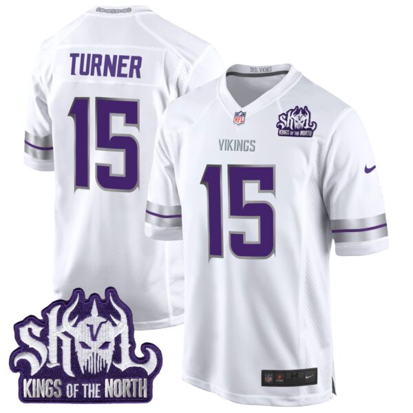 Minnesota Vikings 2024 Winter Warrior Skol Patch Game Jersey – All Stitched – White – Dallas Turner Jersey