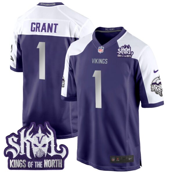 Minnesota Vikings 2024 Winter Warrior Skol Patch Game Jersey – All Stitched – Purple Alternate – Bud Grant Jersey
