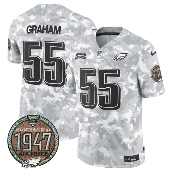 Eagles 2024 Salute to Service Establishment Year Patch Vapor Limited Jersey – All Stitched – Air Force – Brandon Graham Jersey
