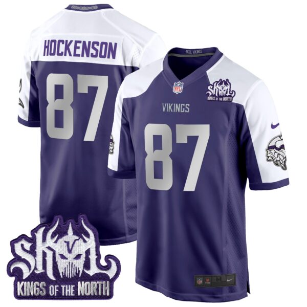 Minnesota Vikings 2024 Winter Warrior Skol Patch Game Jersey – All Stitched – Purple Alternate – T.J. Hockenson Jersey