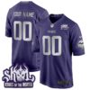 Minnesota Vikings 2024 Winter Warrior Skol Patch Game Custom Jersey – All Stitched – Purple Jersey