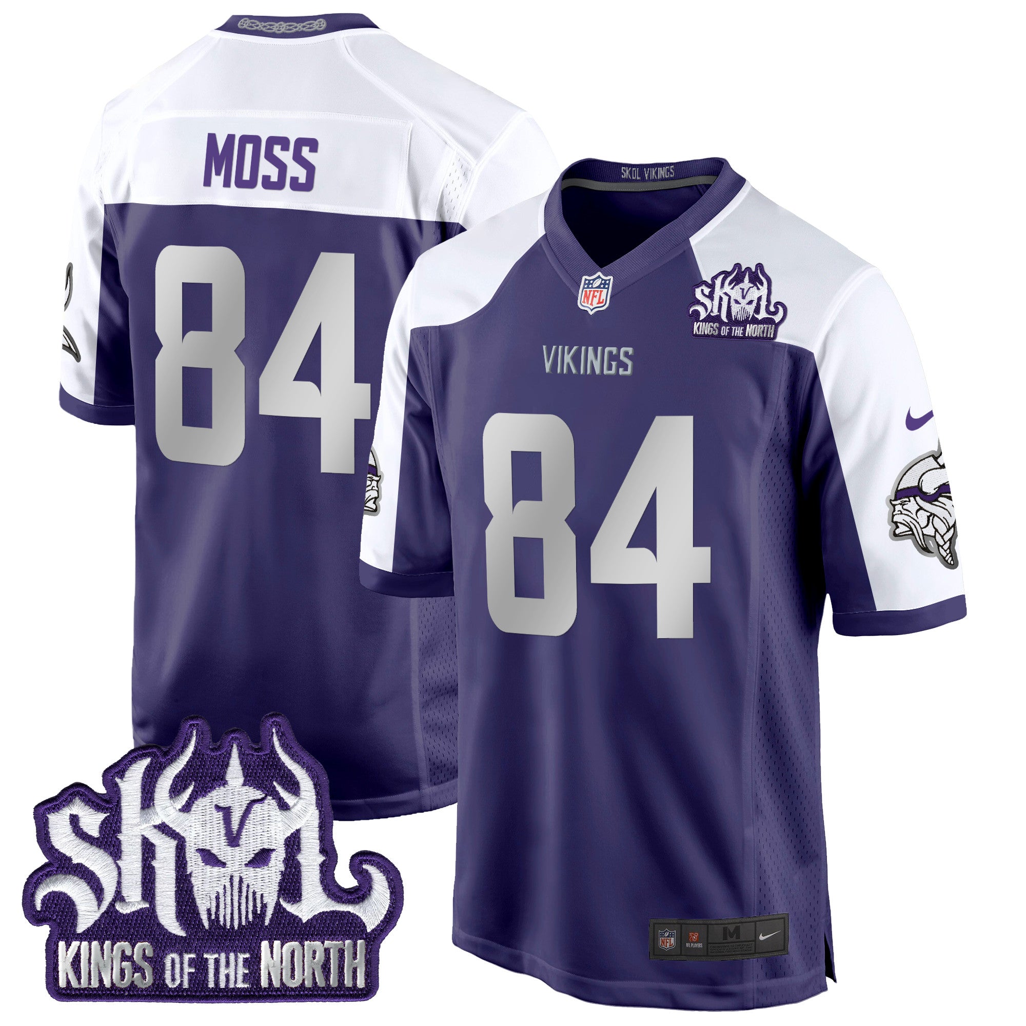Minnesota Vikings 2024 Winter Warrior Skol Patch Game Jersey – All Stitched – Purple Alternate – Randy Moss Jersey