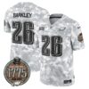 Eagles 2024 Salute to Service Establishment Year Patch Vapor Limited Jersey – All Stitched – Army – Saquon Barkley Jersey