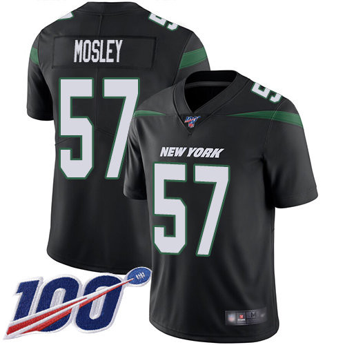 Nike Jets #57 C.J. Mosley Black Alternate Men’s Stitched NFL 100th Season Vapor Limited Jersey