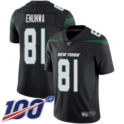 Nike Jets #81 Quincy Enunwa Black Alternate Men’s Stitched NFL 100th Season Vapor Limited Jersey