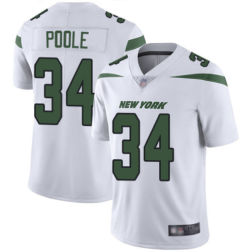 Nike Jets #34 Brian Poole White Men’s Stitched NFL Vapor Untouchable Limited Jersey