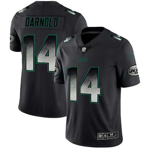 Nike Jets #14 Sam Darnold Black Men’s Stitched NFL Vapor Untouchable Limited Smoke Fashion Jersey