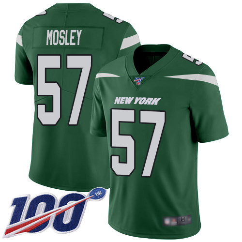 Nike Jets #57 C.J. Mosley Green Team Color Men’s Stitched NFL 100th Season Vapor Limited Jersey