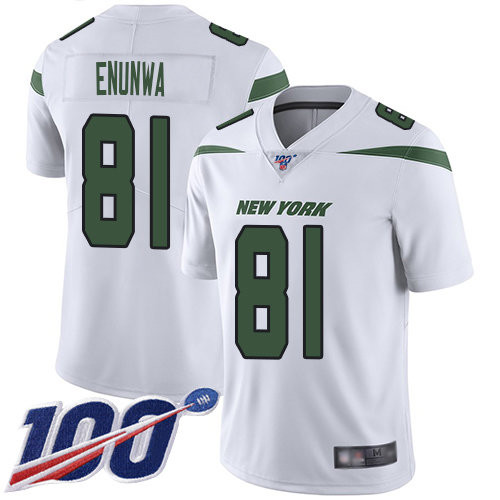 Nike Jets #81 Quincy Enunwa White Men’s Stitched NFL 100th Season Vapor Limited Jersey