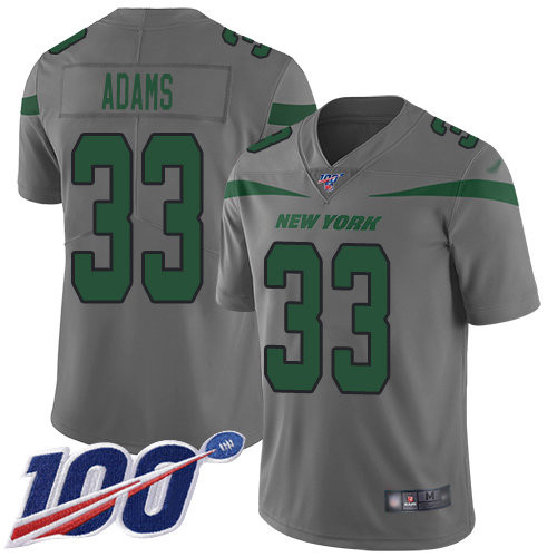 Nike Jets #33 Jamal Adams Gray Men’s Stitched NFL Limited Inverted Legend 100th Season Jersey