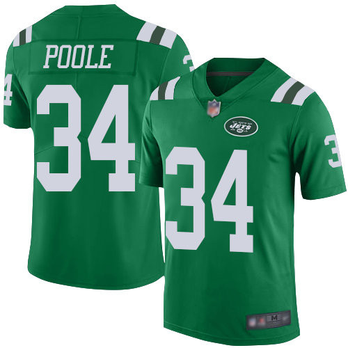 Nike Jets #34 Brian Poole Green Men’s Stitched NFL Limited Rush Jersey