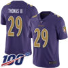 Nike Ravens #29 Earl Thomas III Purple Men’s Stitched NFL Limited Rush 100th Season Jersey