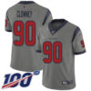 Nike Texans #90 Jadeveon Clowney Gray Men’s Stitched NFL Limited Inverted Legend 100th Season Jersey