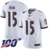 Nike Ravens #15 Marquise Brown White Men’s Stitched NFL 100th Season Vapor Limited Jersey