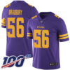 Nike Vikings #56 Garrett Bradbury Purple Men’s Stitched NFL Limited Rush 100th Season Jersey