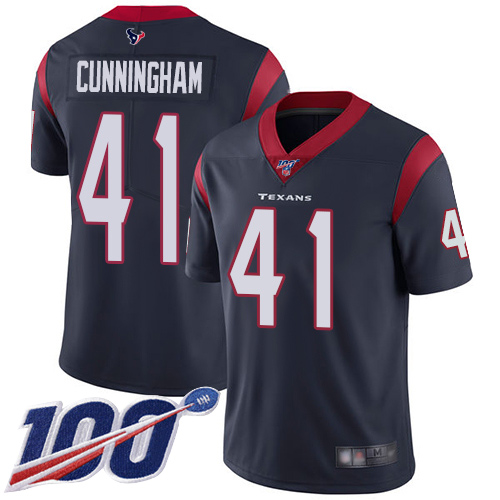 Nike Texans #41 Zach Cunningham Navy Blue Team Color Men’s Stitched NFL 100th Season Vapor Limited Jersey