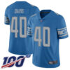 Nike Lions #40 Jarrad Davis Blue Team Color Men’s Stitched NFL 100th Season Vapor Limited Jersey