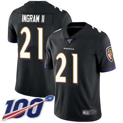 Nike Ravens #21 Mark Ingram II Black Alternate Men’s Stitched NFL 100th Season Vapor Limited Jersey