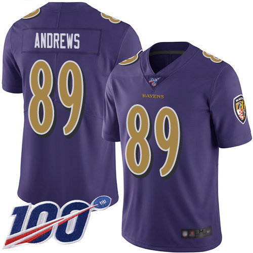 Nike Ravens #89 Mark Andrews Purple Men’s Stitched NFL Limited Rush 100th Season Jersey