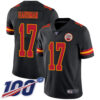 Nike Chiefs #17 Mecole Hardman Black Men’s Stitched NFL Limited Rush 100th Season Jersey