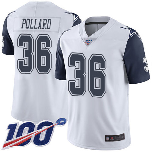 Nike Cowboys #36 Tony Pollard White Men’s Stitched NFL Limited Rush 100th Season Jersey