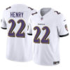 Men’s Baltimore Ravens #22 Derrick Henry 2023 F.U.S.E. White Vapor Limited Football Stitched Jersey
