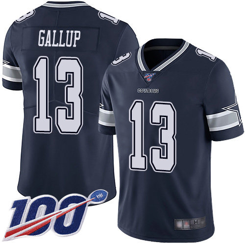 Nike Cowboys #13 Michael Gallup Navy Blue Team Color Men’s Stitched NFL 100th Season Vapor Limited Jersey