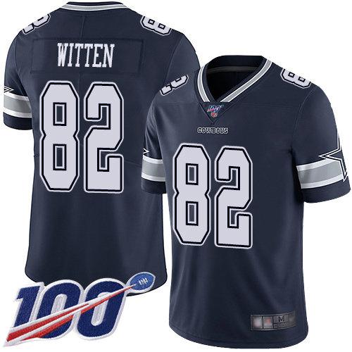 Nike Cowboys #82 Jason Witten Navy Blue Team Color Men’s Stitched NFL 100th Season Vapor Limited Jersey
