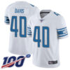 Nike Lions #40 Jarrad Davis White Men’s Stitched NFL 100th Season Vapor Limited Jersey