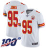 Nike Chiefs #95 Chris Jones White Men’s Stitched NFL 100th Season Vapor Limited Jersey