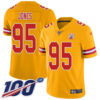 Nike Chiefs #95 Chris Jones Gold Men’s Stitched NFL Limited Inverted Legend 100th Season Jersey