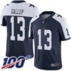 Nike Cowboys #13 Michael Gallup Navy Blue Thanksgiving Men’s Stitched NFL 100th Season Vapor Throwback Limited Jersey
