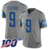 Nike Lions #9 Matthew Stafford Gray Men’s Stitched NFL Limited Inverted Legend 100th Season Jersey